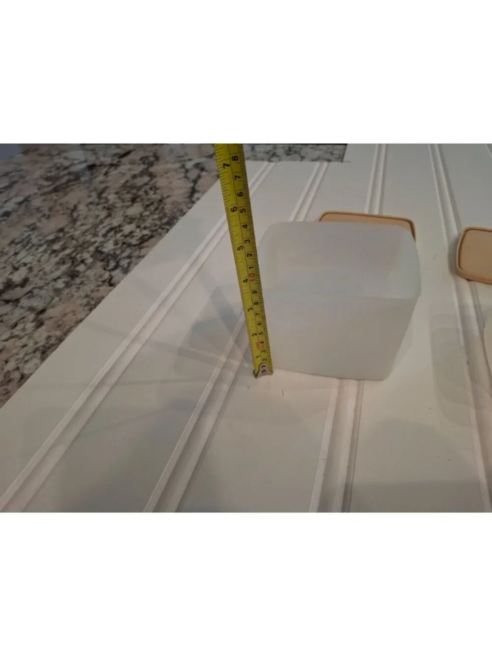 BasicVintage Tupperware Square Containers Set 2 Almond Lids Retro MCM Kitchen